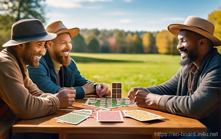 보드게임 카드게임 비교 - **Prompt for Immersive Board Game vs. Portable Card Game:** "A split image, showcasing two contr...