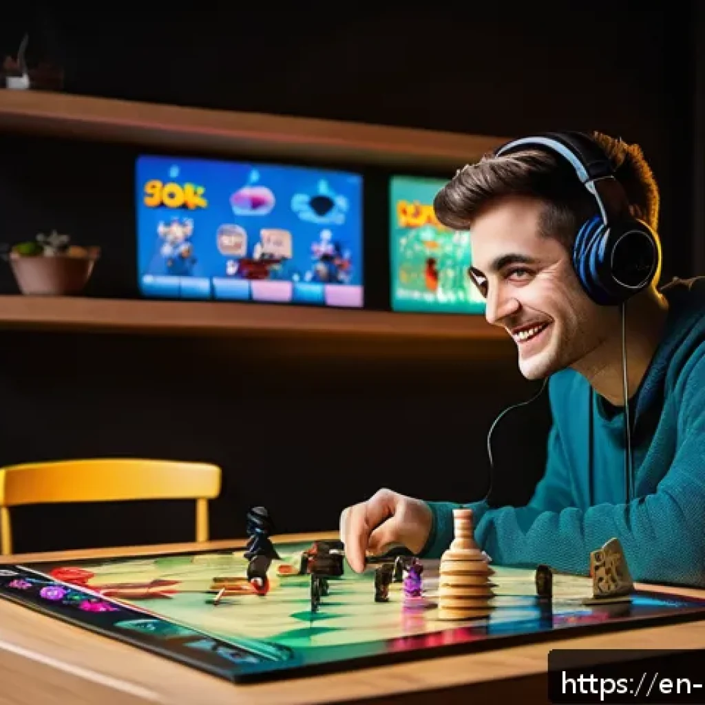 보드게임 방송 인기 - A cozy, well-lit board game streaming setup featuring an overhead camera capturing a colorful, intri...