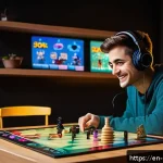 Home 21 보드게임 방송 인기 - A cozy, well-lit board game streaming setup featuring an overhead camera capturing a colorful, intri...