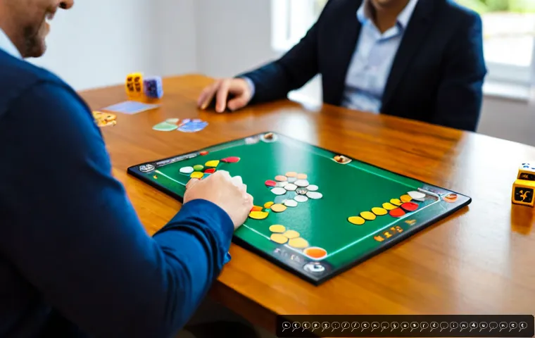 보드게임 업계 인터뷰 - Photorealistic editorial interview scene in a welcoming independent board game studio, a diverse mid...